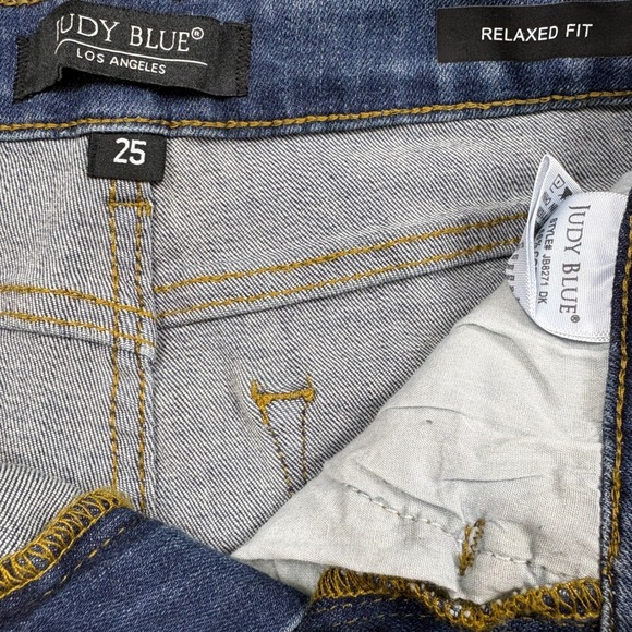 Judy Blue Relaxed Fit Skinny Jeans Distressed Blue Denim Casual Boho Size 25 - Picture 7 of 8